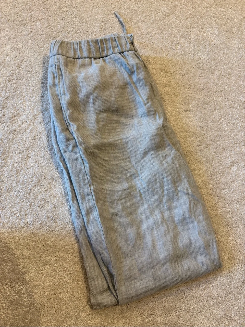 Frescobol Carioca Men's Light Gray Linen Drawstring Pants